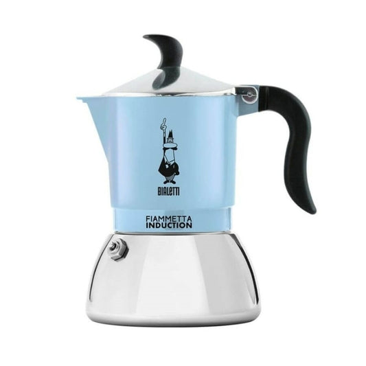 Italian Coffee Pot Bialetti 29587 Blue Aluminum Steel 100 ml