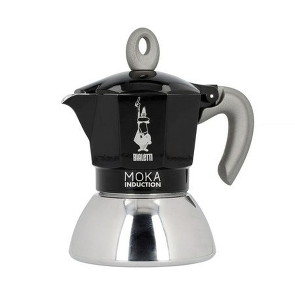 Italian Coffee pot Bialetti Moka Induction Black Metal Stainless steel Aluminum 100 ml 2 Skodelice