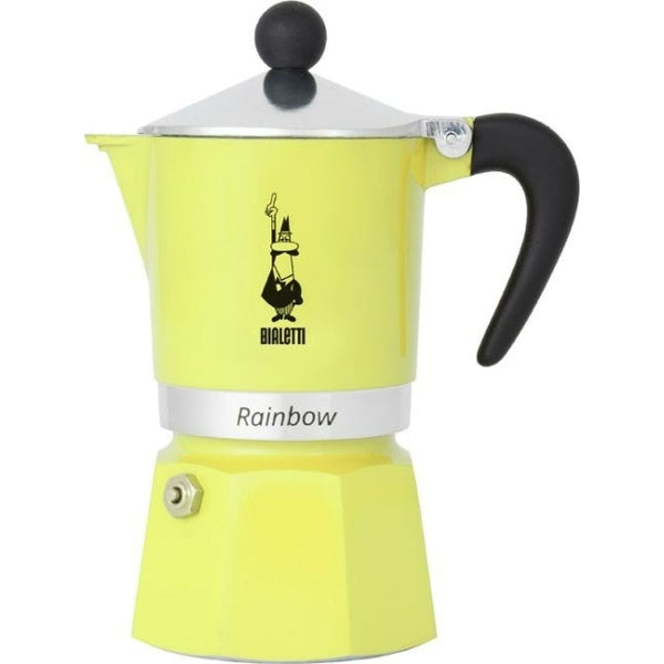 Italian Coffee Pot Bialetti Primavera Yellow Aluminum 270 ml 6 Cups