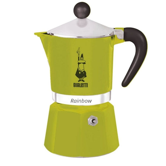 Italian Coffee Pot Bialetti Rainbow Green Metal Aluminum Thermoplastic 270 ml