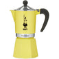 Italian Coffee Pot Bialetti Rainbow Yellow Metal Aluminum 300 ml 6 Cups