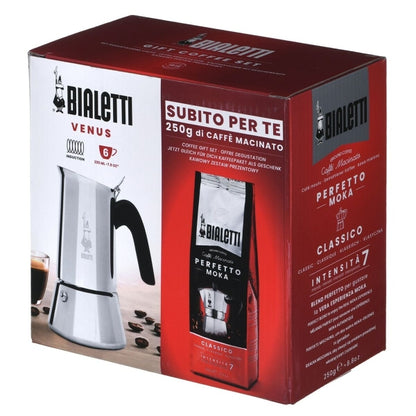 Italian Coffee Pot Bialetti Silver Stainless Steel 240 ml 6 Cups