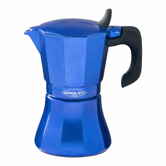 Italian Coffee Pot Oroley Petra 6 Cups Blue Aluminum