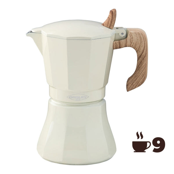 Italian Coffee Pot Oroley Petra 9 Cups Cream-coloured Aluminium