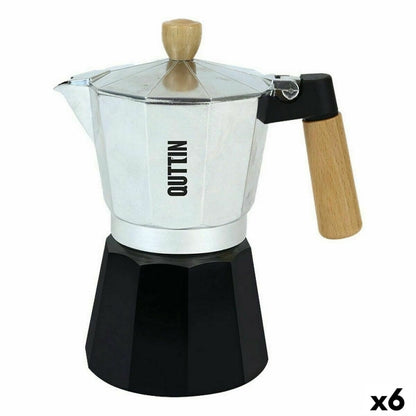 Italienische Kaffeekanne Quttin 12 Skodelice Holz Aluminium (6 Einheiten)