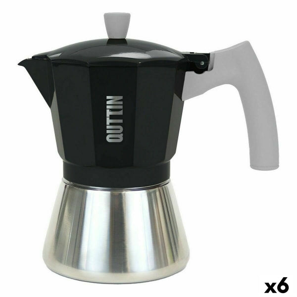 Italienische Kaffeekanne Quttin 3 Skodelice Aluminium Stahl 150 ml (6 Stück)