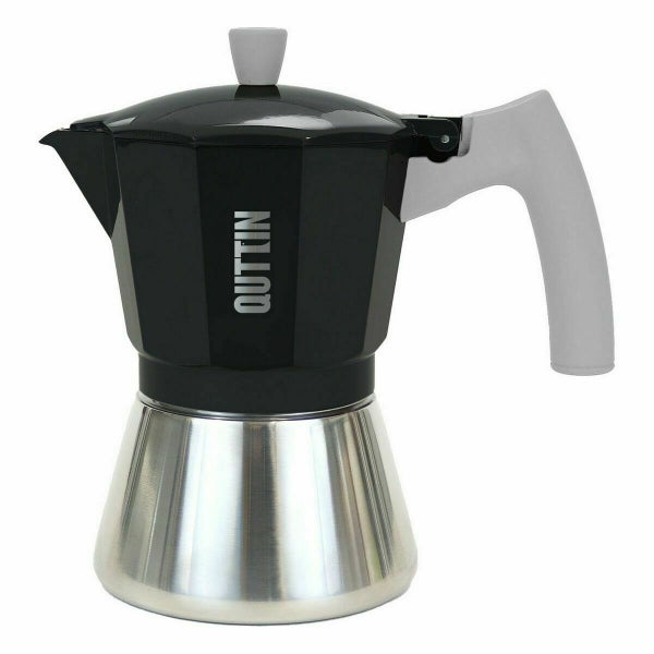 Italienische Kaffeekanne Quttin 3 Skodelice Aluminium Stahl 150 ml (6 Stück)