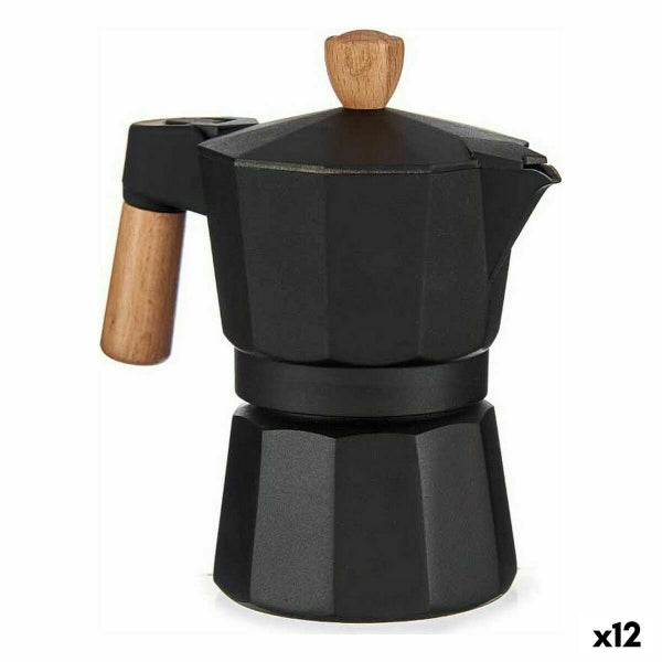 Italian Coffee pot Wood Aluminum 150 ml