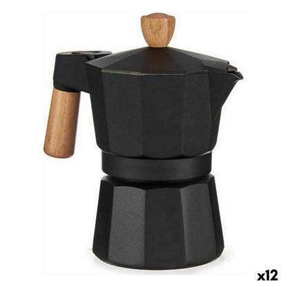 Italian Coffee pot Wood Aluminum 150 ml