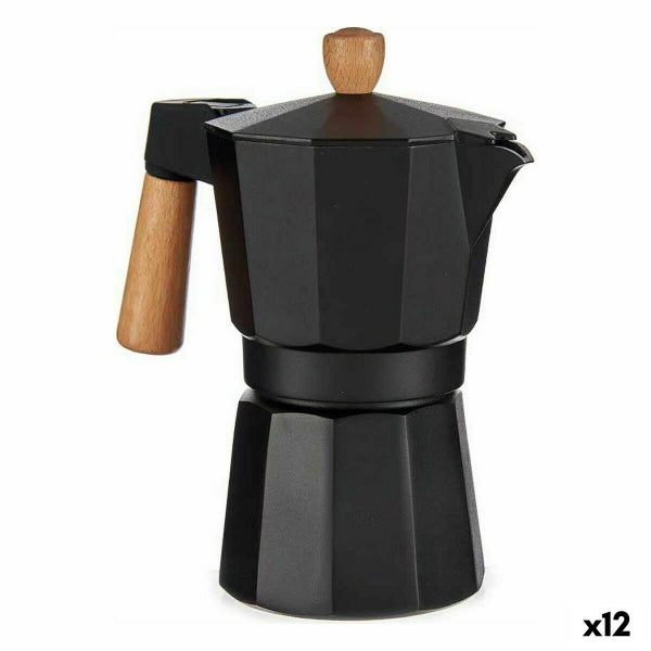 Italian Coffee pot Wood Aluminum 300 ml