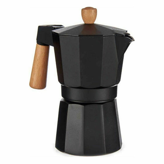 Italian Coffee pot Wood Aluminum 300 ml