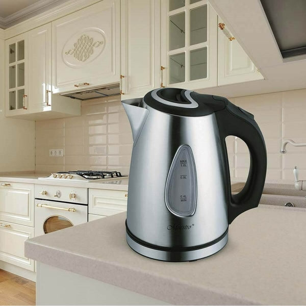 Feel Maestro Kettle MR-029New White Black Stainless steel 1600 W 1 L